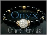 オニキス・クラック水晶（１２mm）・Ｇロンデル　＜ブレスレット＞